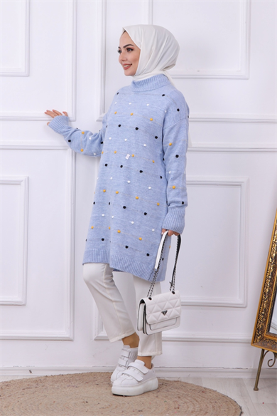 Ponponlu Tunik Bebe Mavisi
