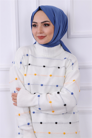 Ponponlu Tunik Beyaz