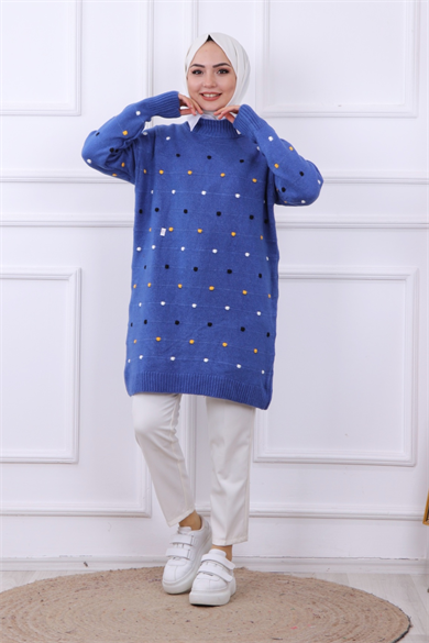 Ponponlu Tunik İndigo