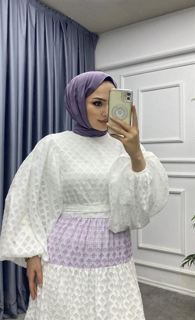 Renk Geçişli Elbise Mor 