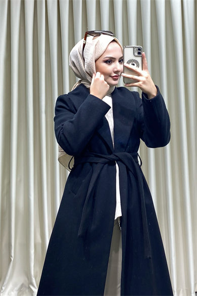 Şal Yaka Kaban Siyah