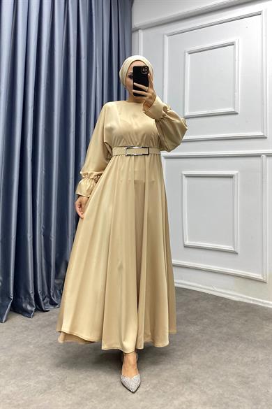 Saten Elbise Bej