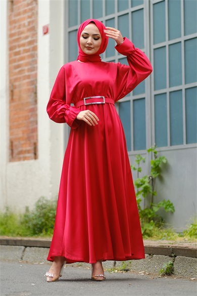 Saten Elbise Kırmızı