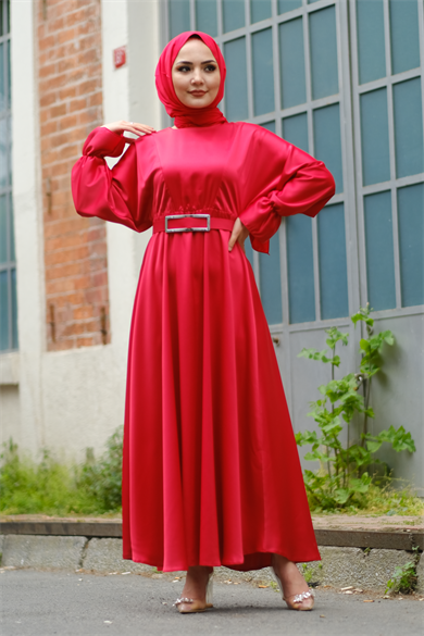 Saten Elbise Kırmızı