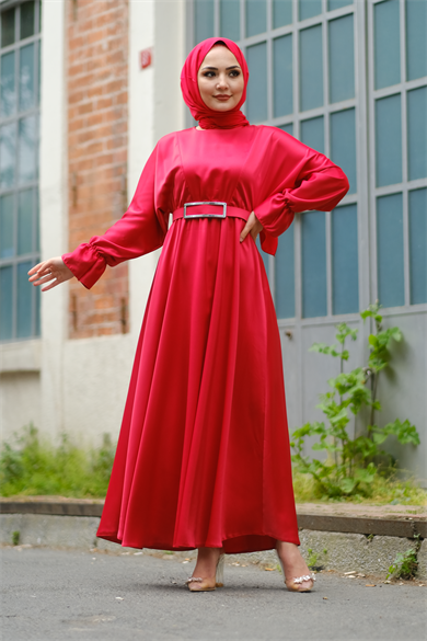 Saten Elbise Kırmızı