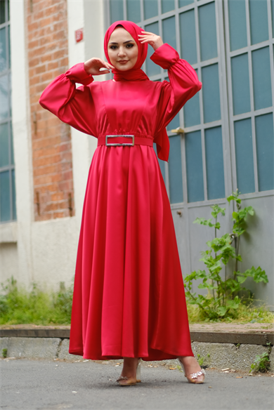 Saten Elbise Kırmızı