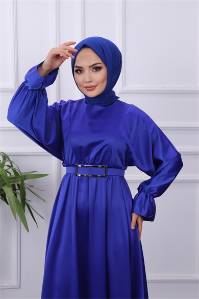 Saten Elbise Lacivert