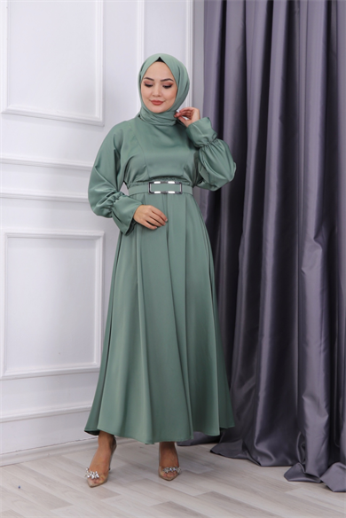 Saten Elbise Mint Yeşili