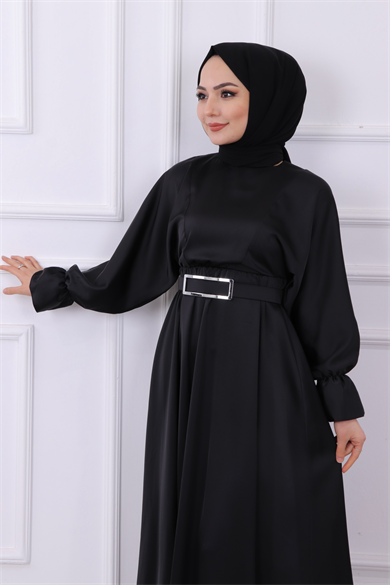 Saten Elbise Siyah