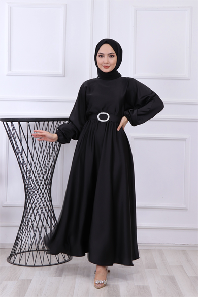 Saten Elbise Siyah