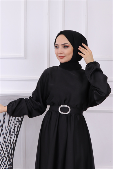 Saten Elbise Siyah