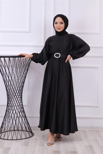 Saten Elbise Siyah