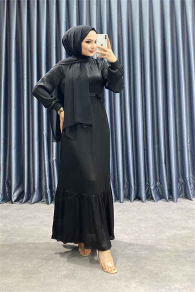 Saten Elbise Siyah
