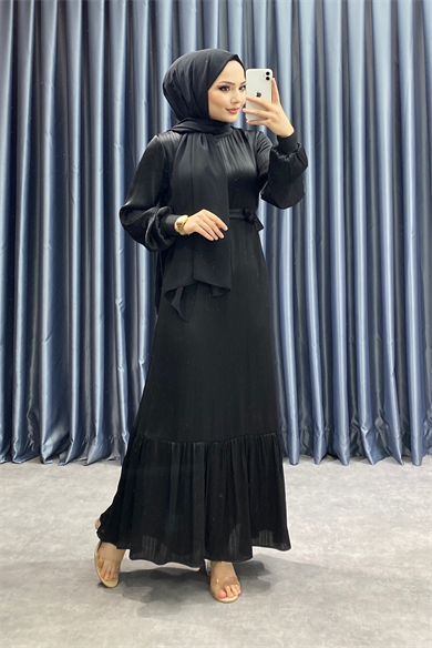 Saten Elbise Siyah