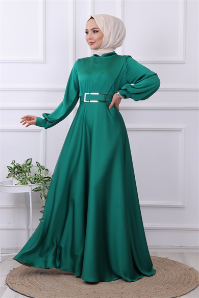 Saten Elbise Yeşil
