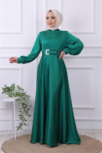 Saten Elbise Yeşil