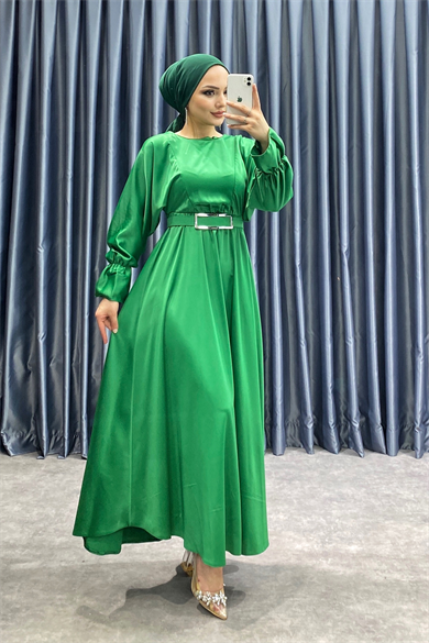 Saten Elbise Yeşil
