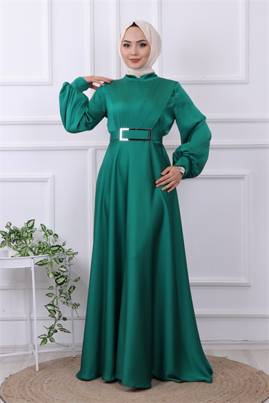 Saten Elbise Yeşil