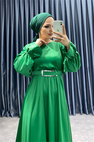 Saten Elbise Yeşil