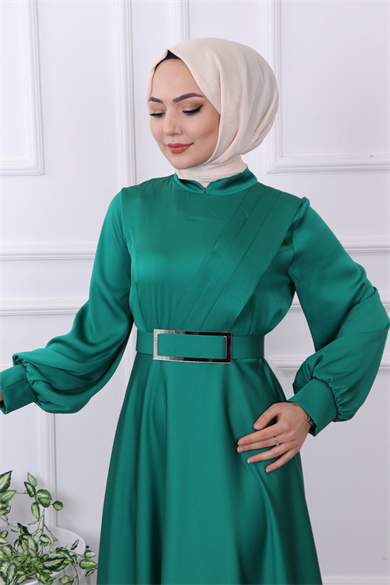 Saten Elbise Yeşil