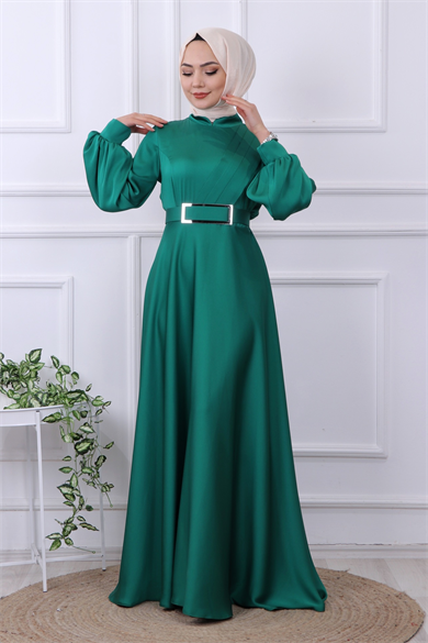 Saten Elbise Yeşil