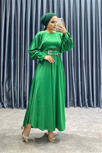 Saten Elbise Yeşil
