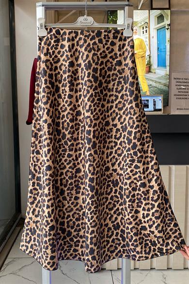 Saten Leopar Etek  