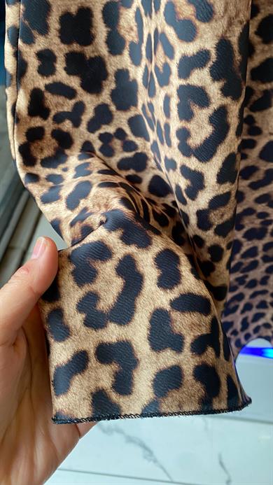 Saten Leopar Etek  