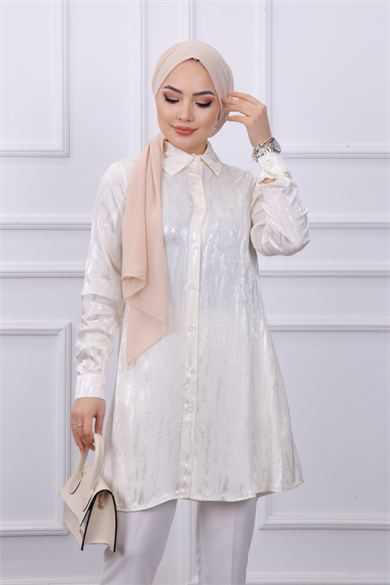 Saten Tunik Krem