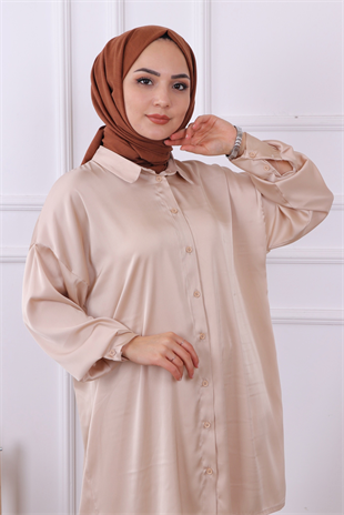 Saten Tunik Krem