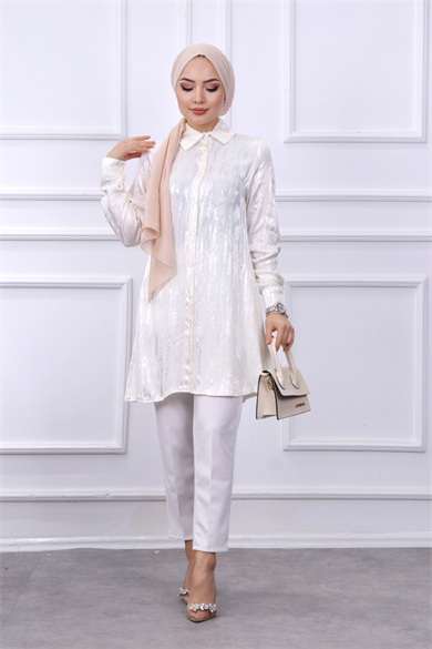Saten Tunik Krem