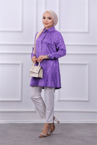 Saten Tunik Mor
