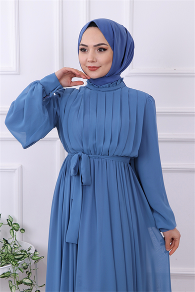 Şifon Elbise İndigo