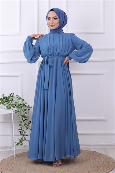 Şifon Elbise İndigo