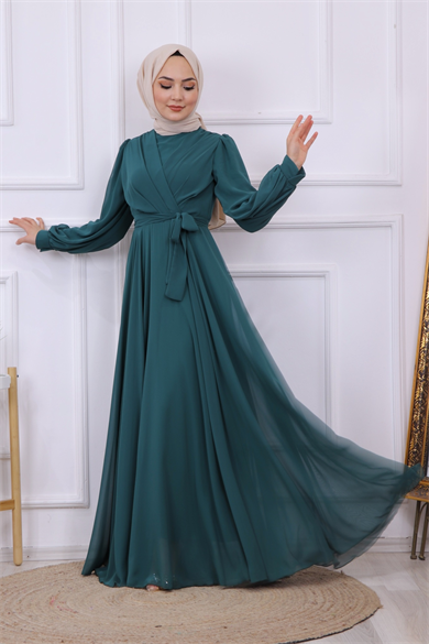 Şifon Kruvaze Elbise