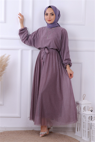 Simli Elbise Mor