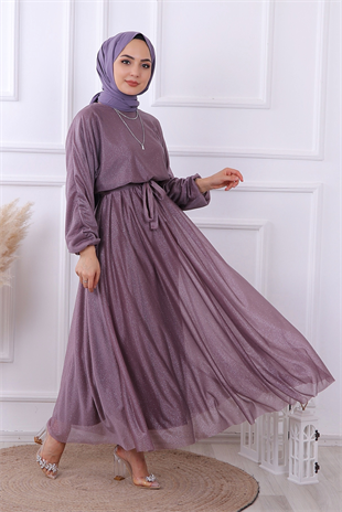 Simli Elbise Mor