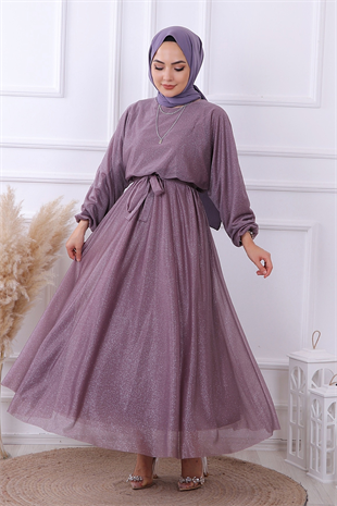 Simli Elbise Mor