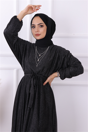 Simli Elbise Siyah