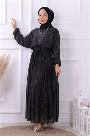Simli Elbise Siyah