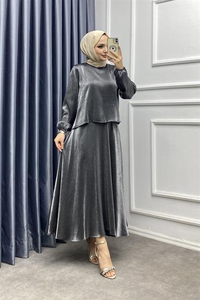 Simli Saten Kumaş İkili Takım