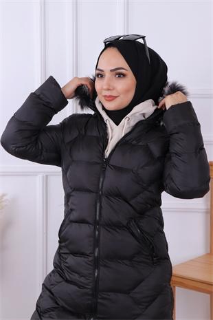 Şişme Mont Siyah