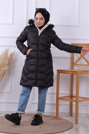 Şişme Mont Siyah
