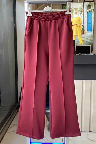 Skuba Bol Paça Pantolon Bordo 