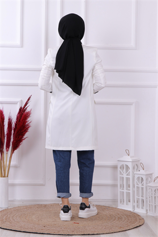 Slimfit Model Blazer Ceket Beyaz