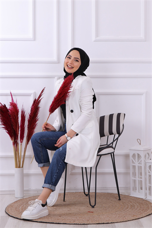 Slimfit Model Blazer Ceket Beyaz