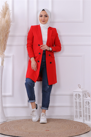 Slimfit Model Blazer Ceket Kırmızı