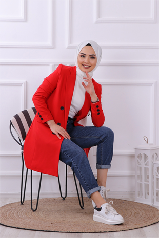 Slimfit Model Blazer Ceket Kırmızı