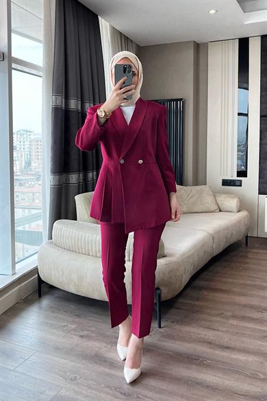 Sol Ön Pile Detay İkili Takım Bordo