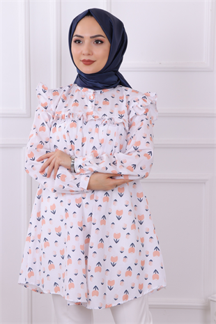 Somon Renk Laleli Tunik